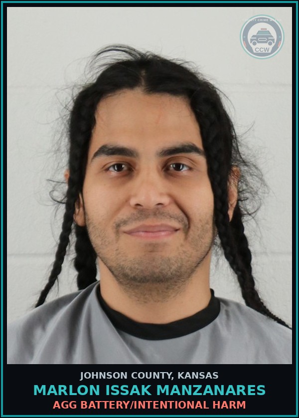 Booking mugshot of MARLON ISSAK MANZANARES in Johnson County