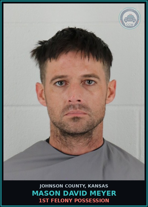 Booking mugshot of MASON DAVID MEYER in Johnson County
