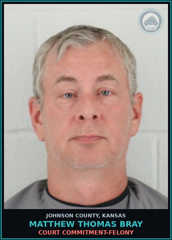 Booking mugshot of MATTHEW THOMAS BRAY in Johnson County