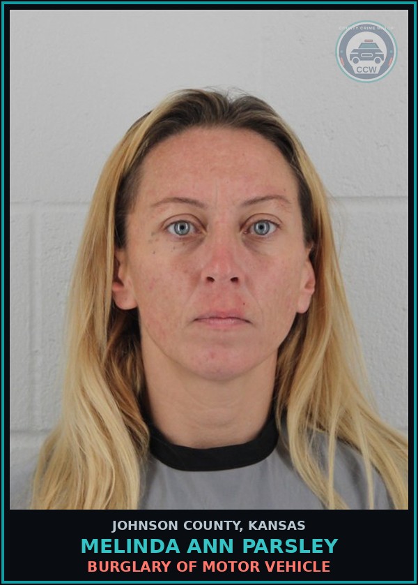 Booking mugshot of MELINDA ANN PARSLEY in Johnson County