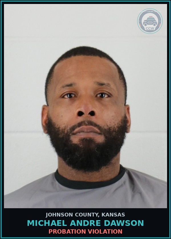 Booking mugshot of MICHAEL ANDRE DAWSON in Johnson County