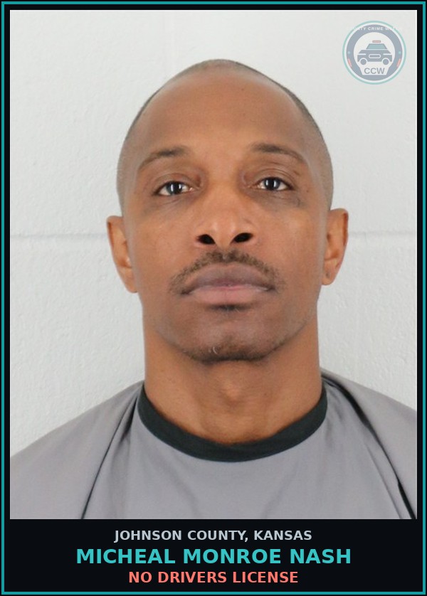 Booking mugshot of MICHEAL MONROE NASH in Johnson County