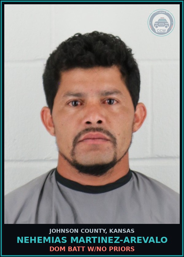 Booking mugshot of NEHEMIAS MARTINEZ-AREVALO in Johnson County