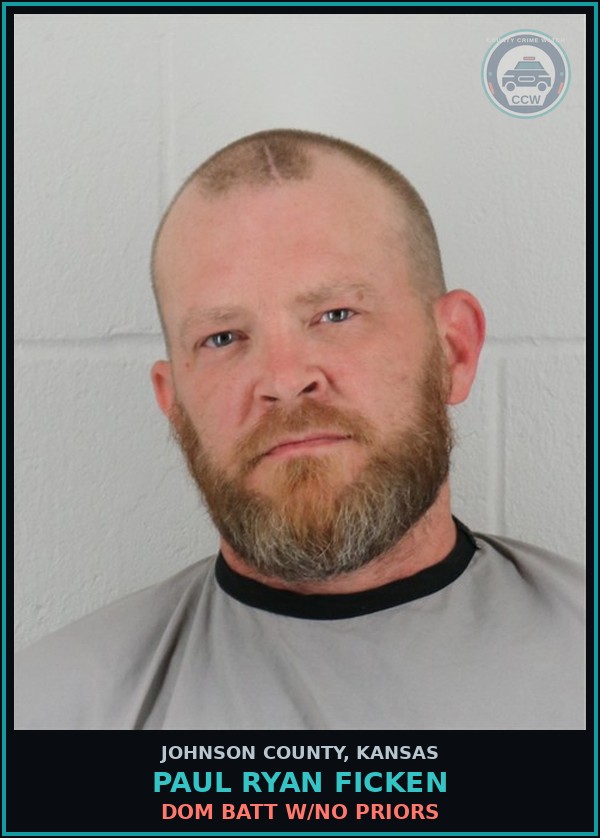 Booking mugshot of PAUL RYAN FICKEN in Johnson County