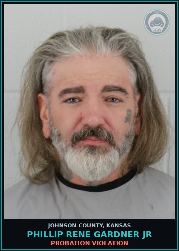 Booking mugshot of PHILLIP RENE GARDNER JR in Johnson County