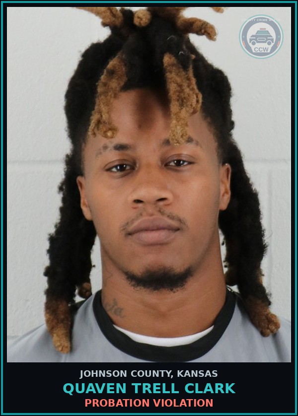 Booking mugshot of QUAVEN TRELL CLARK in Johnson County