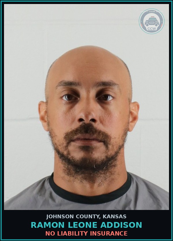 Booking mugshot of RAMON LEONE ADDISON in Johnson County