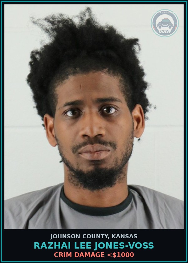 Booking mugshot of RAZHAI LEE JONES-VOSS in Johnson County