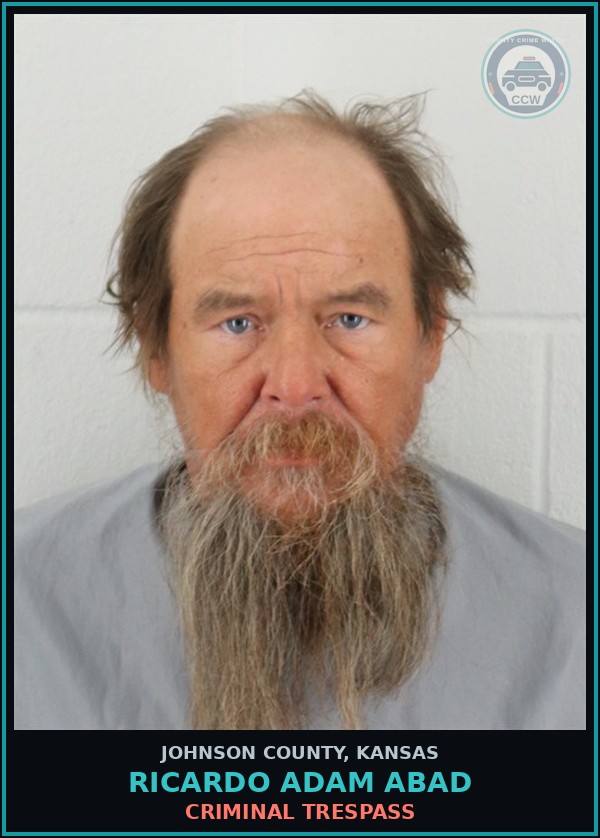Booking mugshot of RICARDO ADAM ABAD in Johnson County