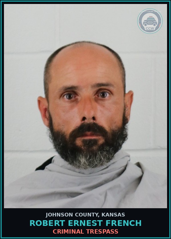 Booking mugshot of ROBERT ERNEST FRENCH in Johnson County