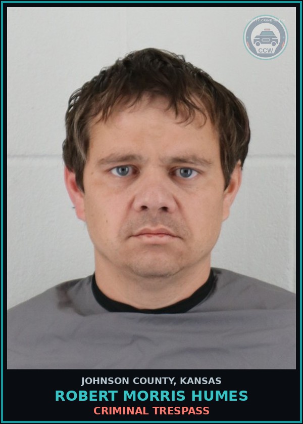 Booking mugshot of ROBERT MORRIS HUMES in Johnson County