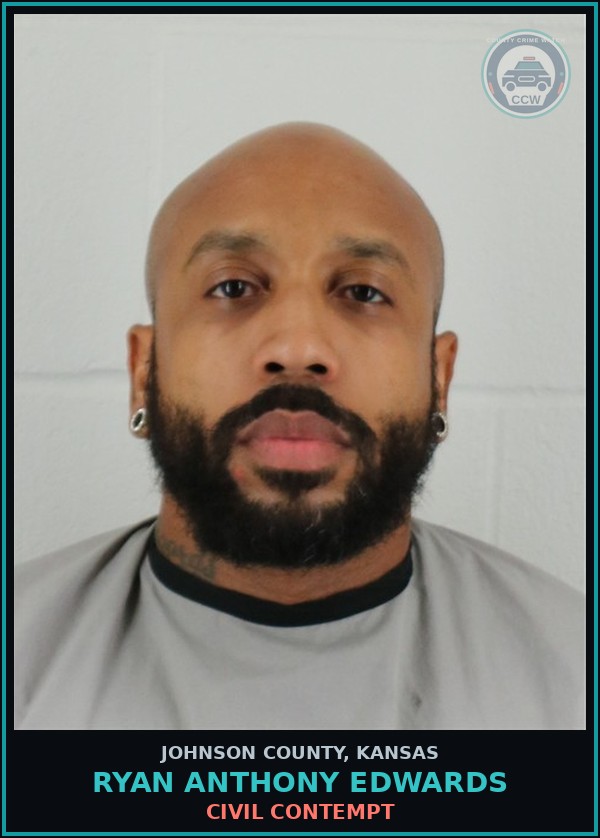 Booking mugshot of RYAN ANTHONY EDWARDS in Johnson County