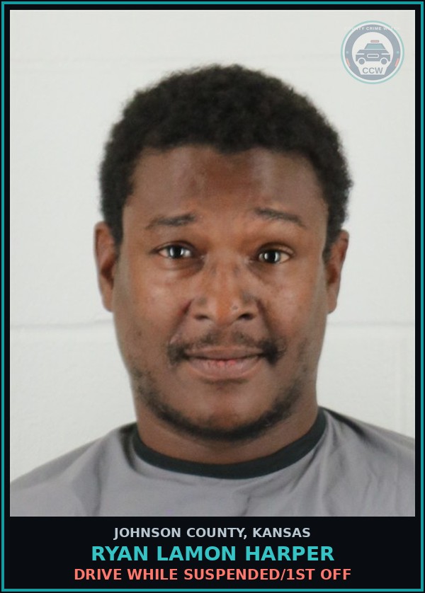 Booking mugshot of RYAN LAMON HARPER in Johnson County