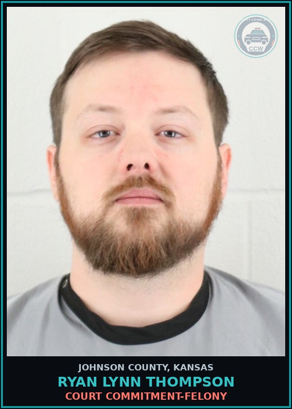 Booking mugshot of RYAN LYNN THOMPSON in Johnson County