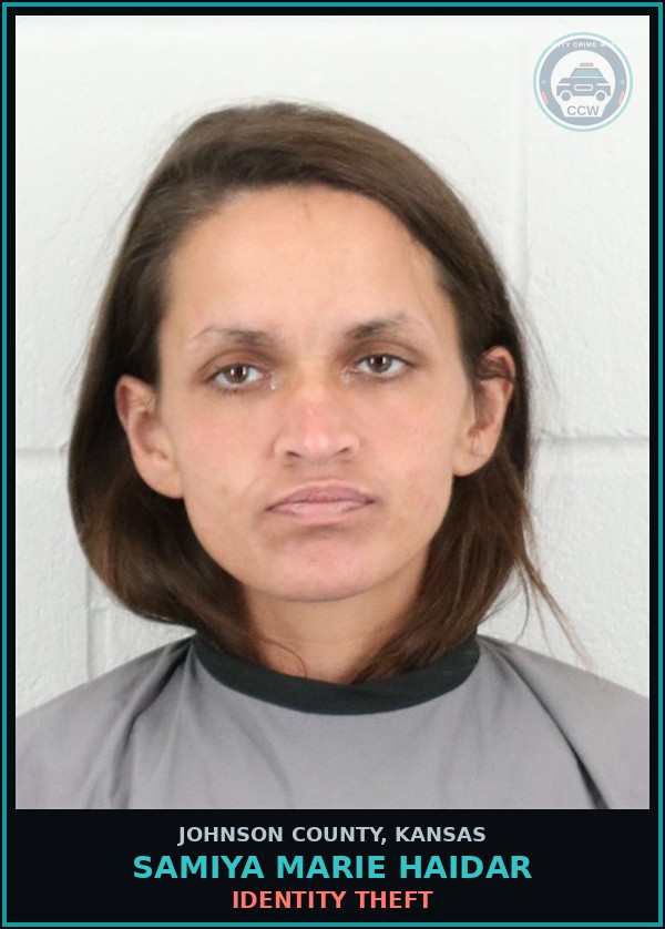 Booking mugshot of SAMIYA MARIE HAIDAR in Johnson County
