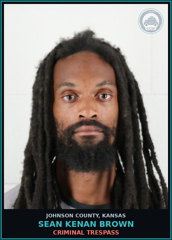 Booking mugshot of SEAN KENAN BROWN in Johnson County