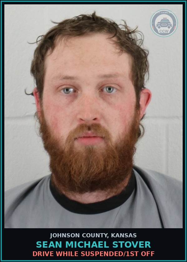 Booking mugshot of SEAN MICHAEL STOVER in Johnson County