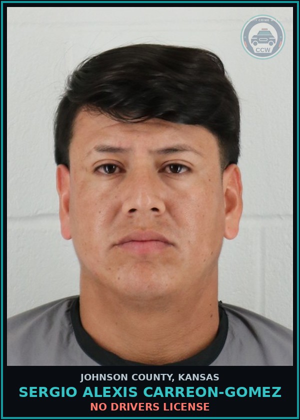 Booking mugshot of SERGIO ALEXIS CARREON-GOMEZ in Johnson County