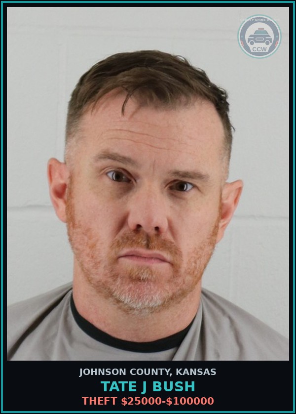 Booking mugshot of TATE J BUSH in Johnson County