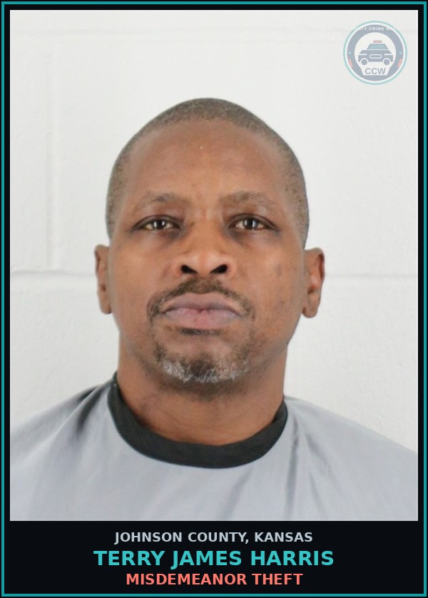Booking mugshot of TERRY JAMES HARRIS in Johnson County