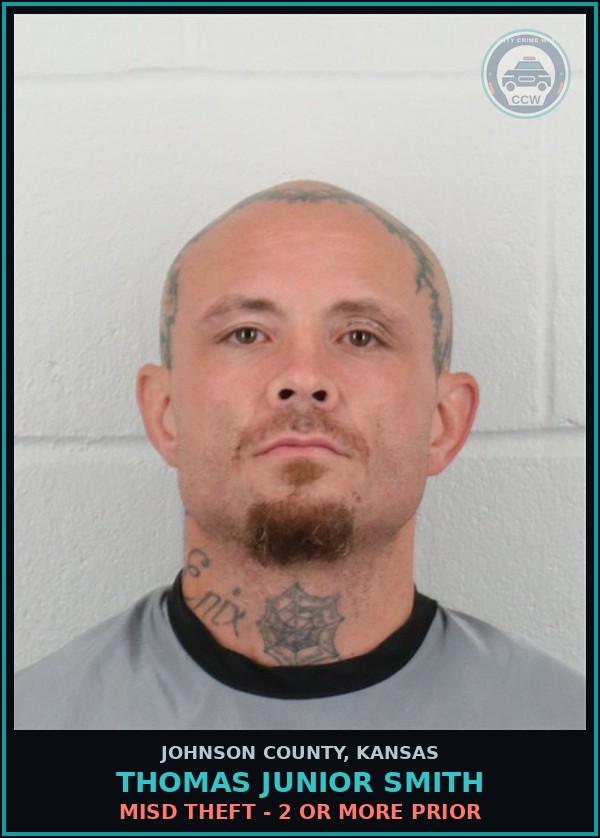 Booking mugshot of THOMAS JUNIOR SMITH in Johnson County
