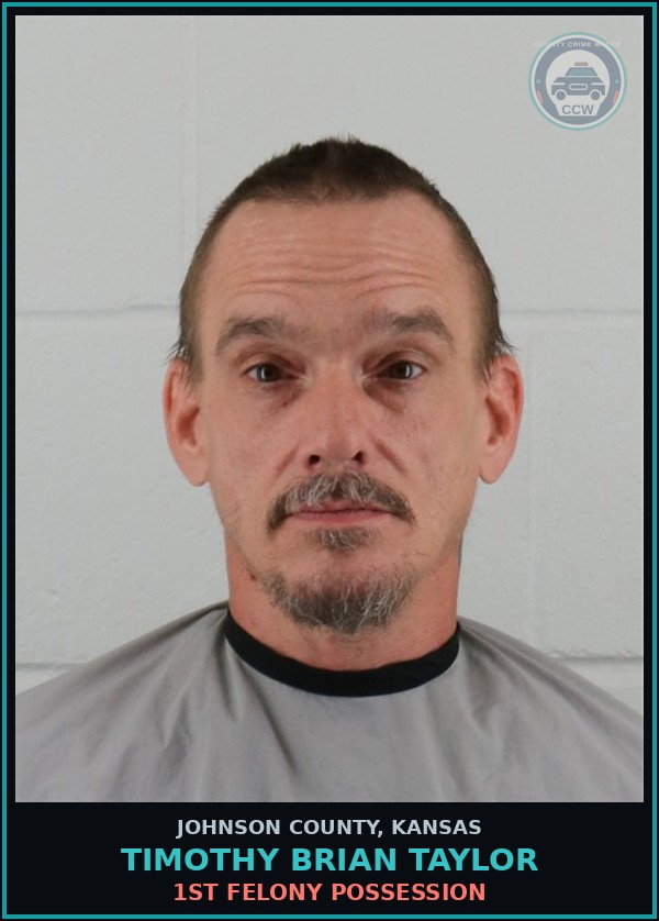 Booking mugshot of TIMOTHY BRIAN TAYLOR in Johnson County