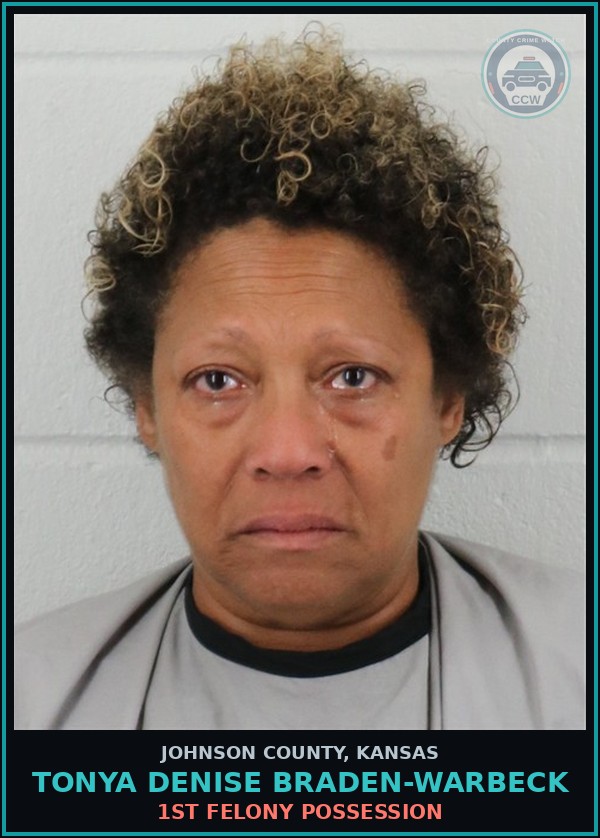 Booking mugshot of TONYA DENISE BRADEN-WARBECK in Johnson County