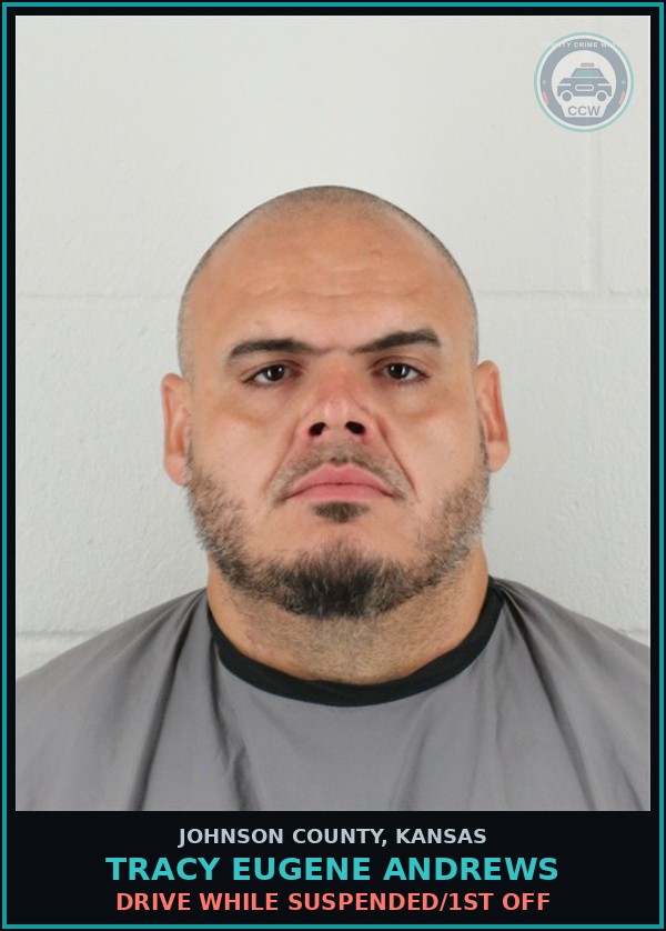 Booking mugshot of TRACY EUGENE ANDREWS in Johnson County