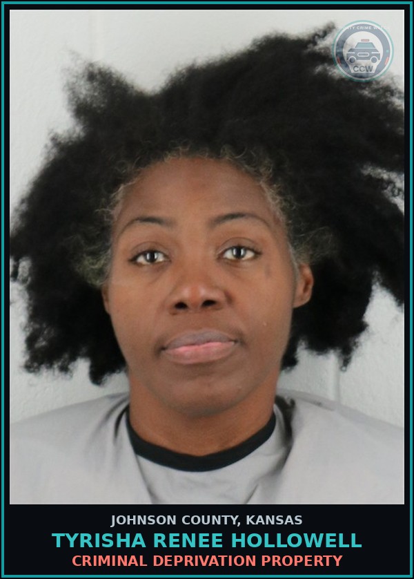 Booking mugshot of TYRISHA RENEE HOLLOWELL in Johnson County