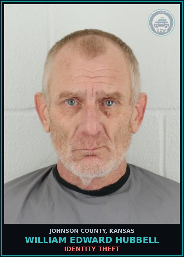 Booking mugshot of WILLIAM EDWARD HUBBELL in Johnson County