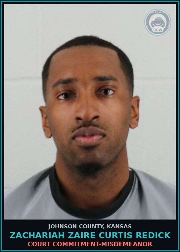 Booking mugshot of ZACHARIAH ZAIRE CURTIS REDICK in Johnson County