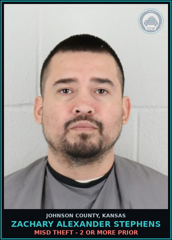 Booking mugshot of ZACHARY ALEXANDER STEPHENS in Johnson County