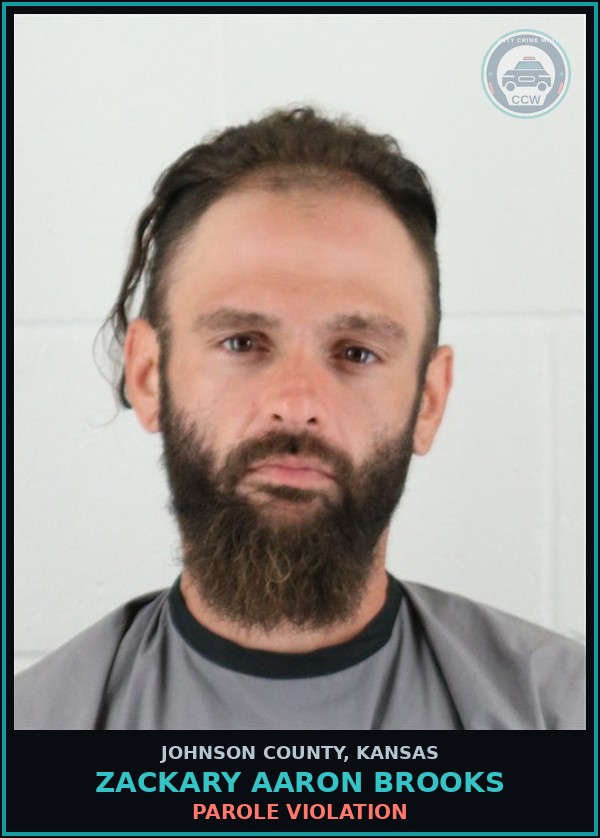 Booking mugshot of ZACKARY AARON BROOKS in Johnson County