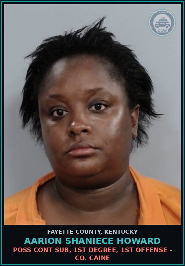 Booking mugshot of AARION SHANIECE HOWARD in Fayette County