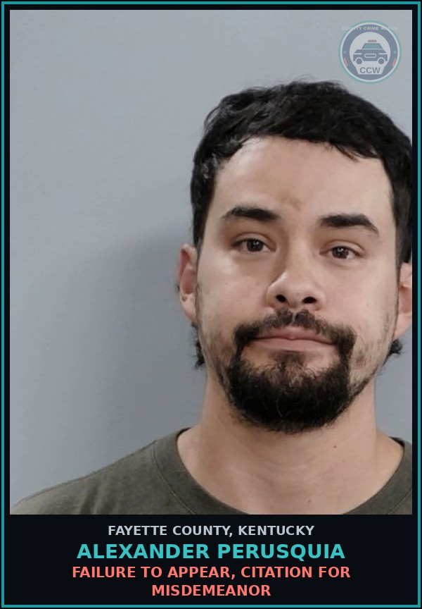 Booking mugshot of ALEXANDER PERUSQUIA in Fayette County