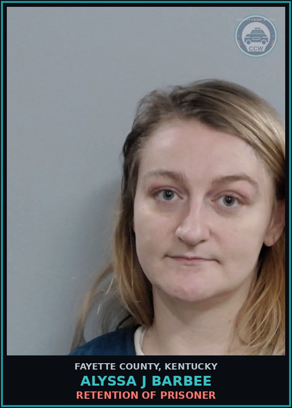 Booking mugshot of ALYSSA J BARBEE in Fayette County