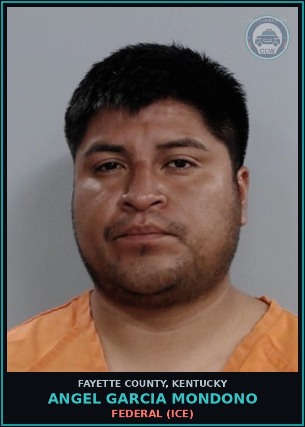 Booking mugshot of ANGEL GARCIA MONDONO in Fayette County