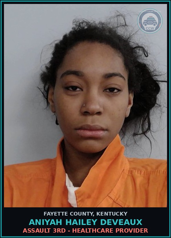 Booking mugshot of ANIYAH HAILEY DEVEAUX in Fayette County
