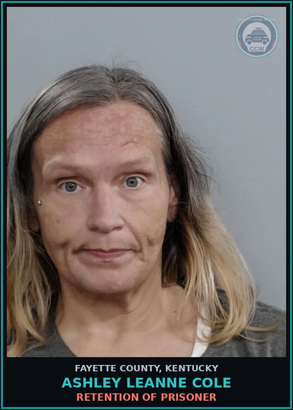 Booking mugshot of ASHLEY LEANNE COLE in Fayette County