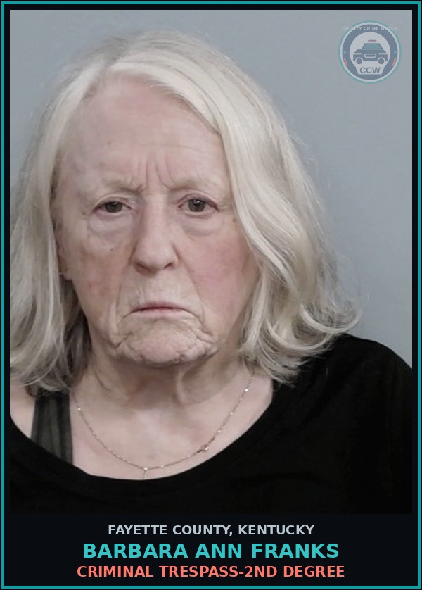 Booking mugshot of BARBARA ANN FRANKS in Fayette County