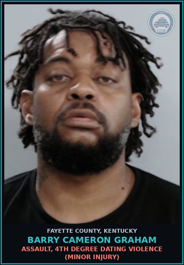 Booking mugshot of BARRY CAMERON GRAHAM in Fayette County