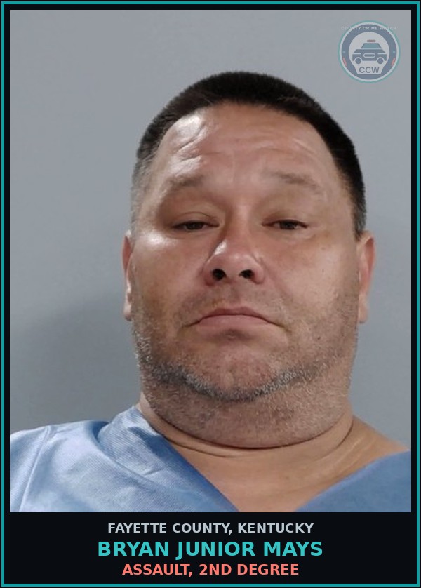 Booking mugshot of BRYAN JUNIOR MAYS in Fayette County