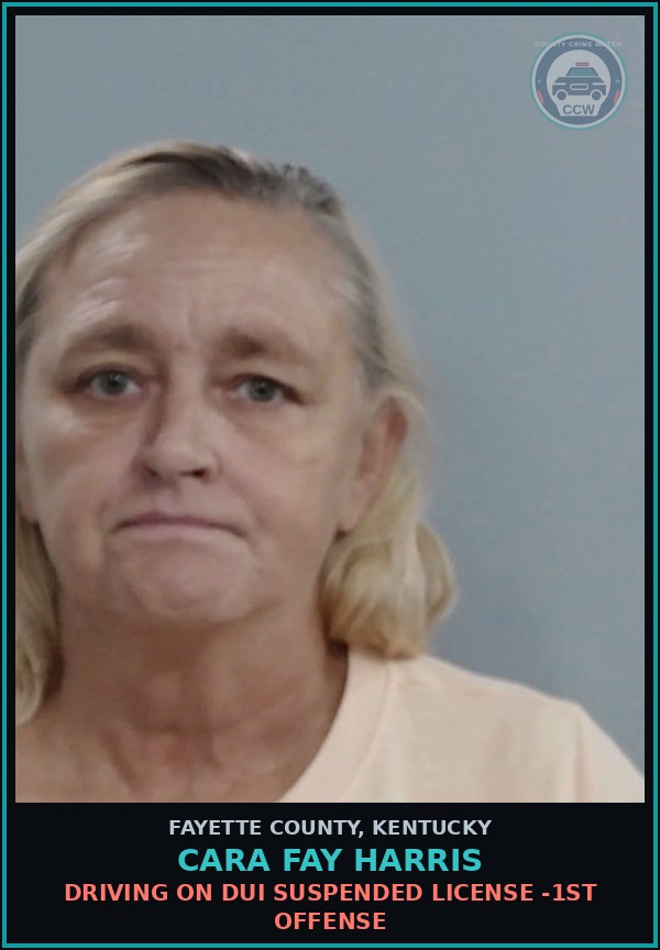 Booking mugshot of CARA FAY HARRIS in Fayette County