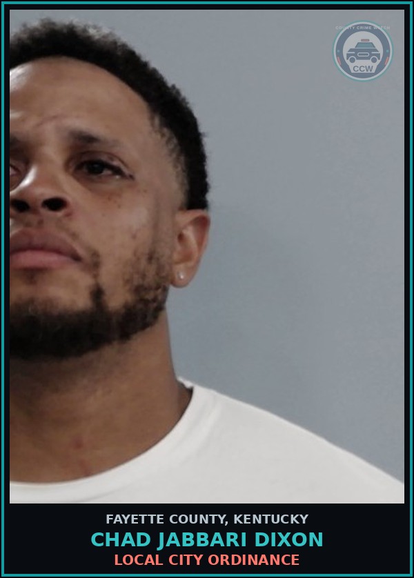 Booking mugshot of CHAD JABBARI DIXON in Fayette County