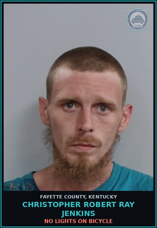 Booking mugshot of CHRISTOPHER ROBERT RAY JENKINS in Fayette County
