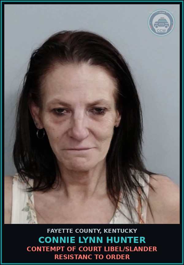 Booking mugshot of CONNIE LYNN HUNTER in Fayette County