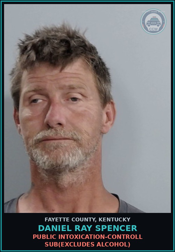 Booking mugshot of DANIEL RAY SPENCER in Fayette County