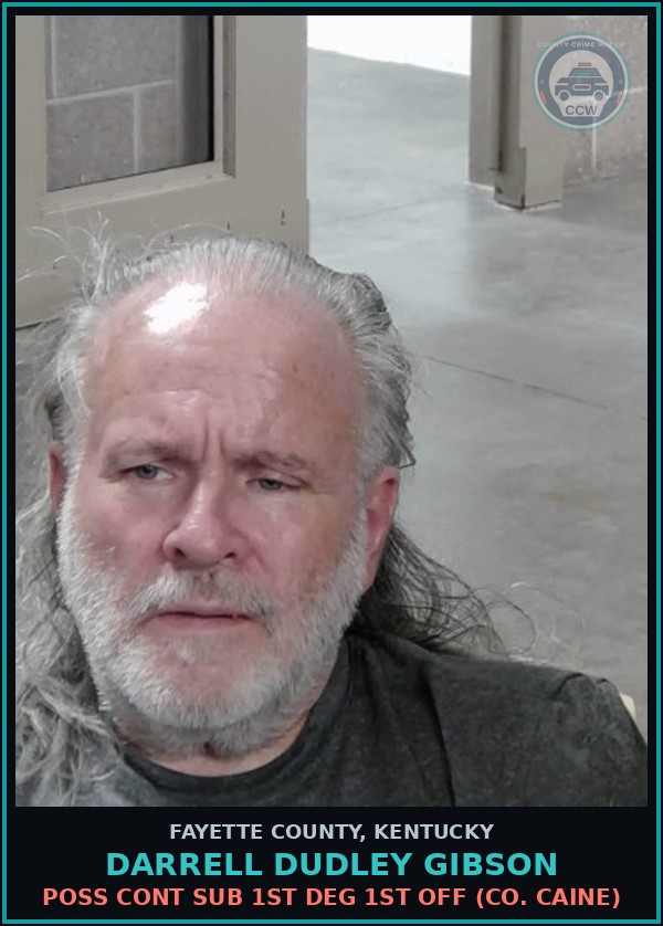 Booking mugshot of DARRELL DUDLEY GIBSON in Fayette County