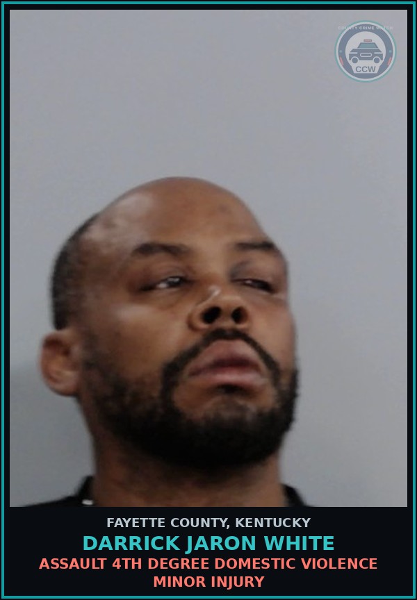Booking mugshot of DARRICK JARON WHITE in Fayette County