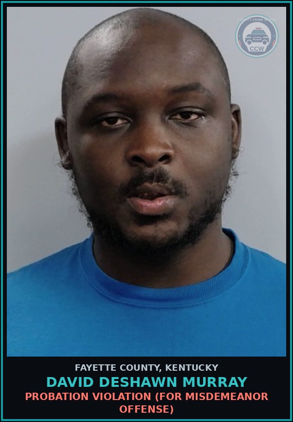 Booking mugshot of DAVID DESHAWN MURRAY in Fayette County